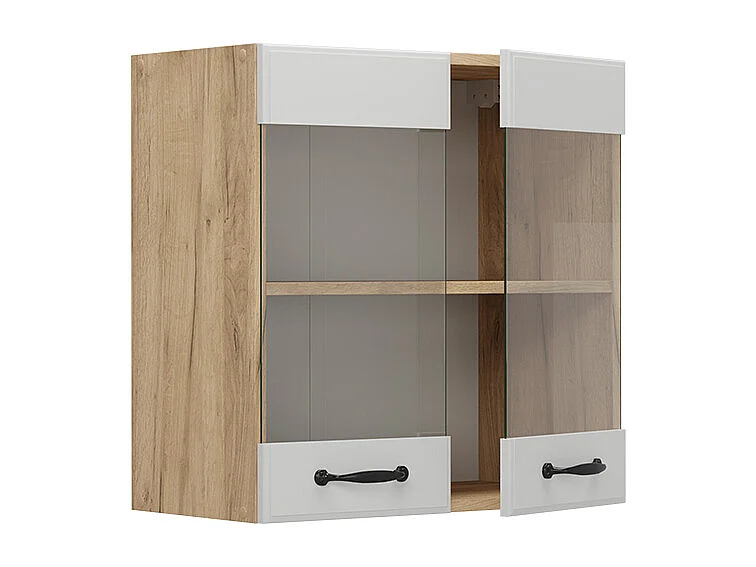 Armario de cocina con vidrio blanco casa de campo 60x31x60 r-line