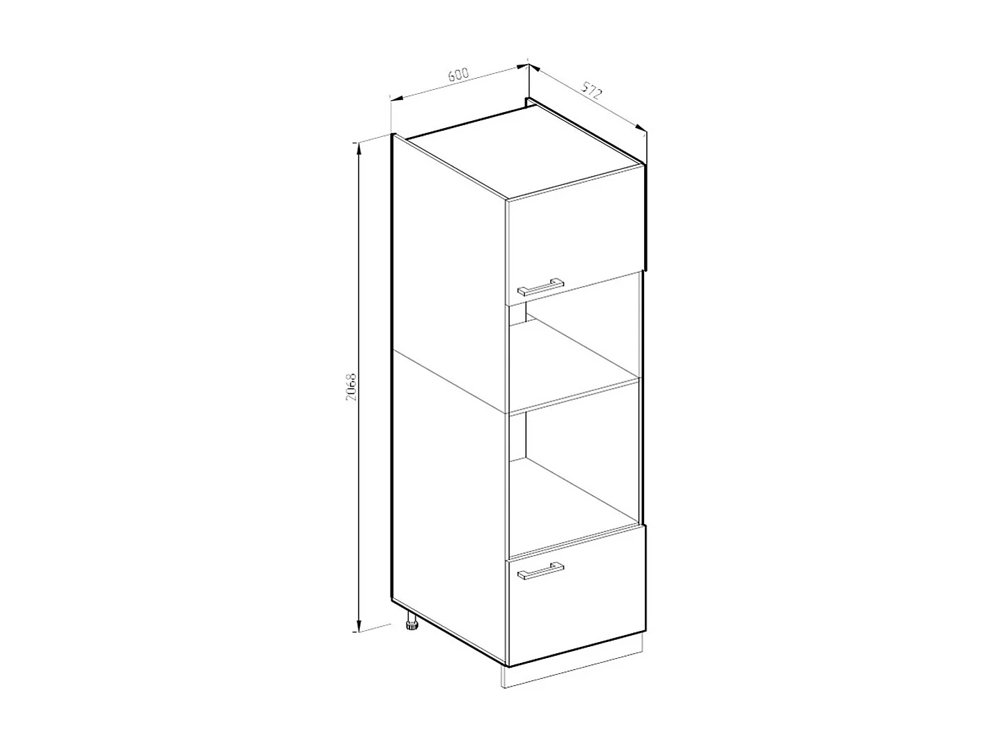 Armoire micro-ondes sonoma 60x57.2x206.8 r-line