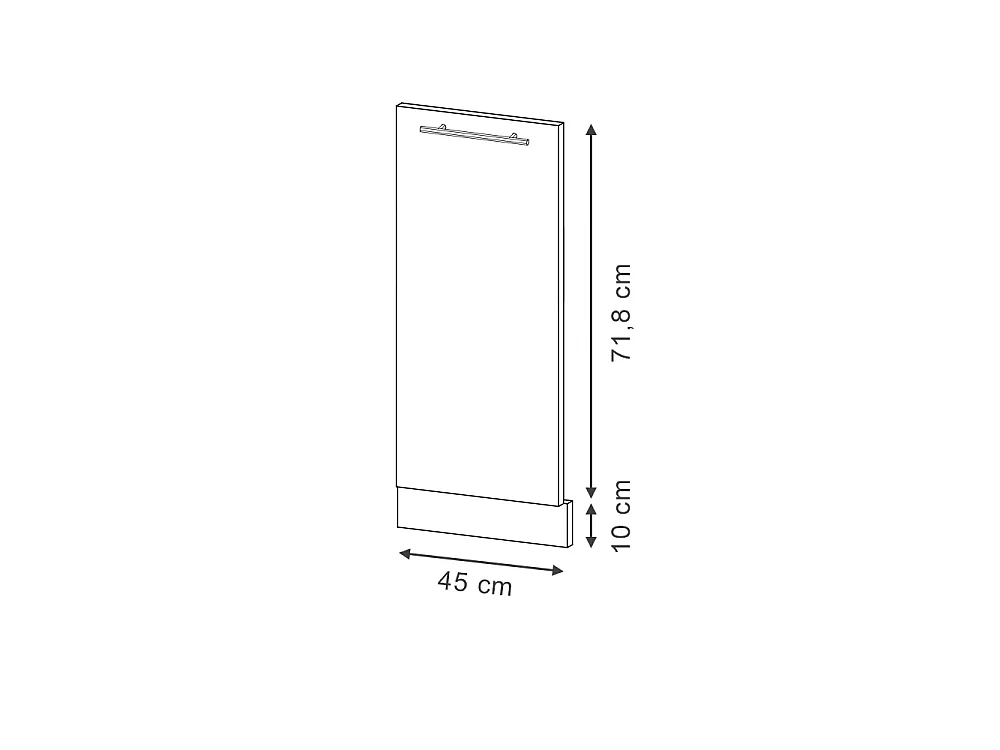 Diskmaskinens frontpanel mörkblå högblank 45x1.6x81.8 fame-line