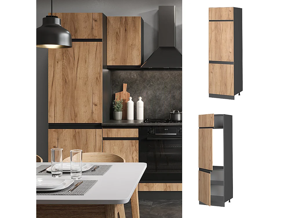 Armoire pour frigo chêne de force doré 60x57.2x206.8 r-line