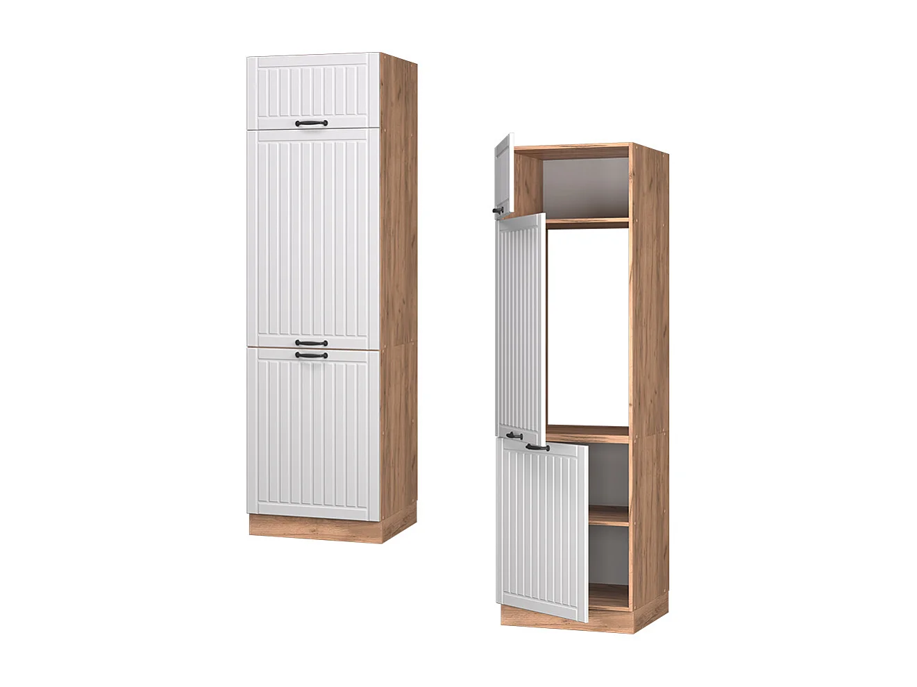 Armario para frigorífico empotrado blanco casa de campo 60x58.1x206.8 fame-line