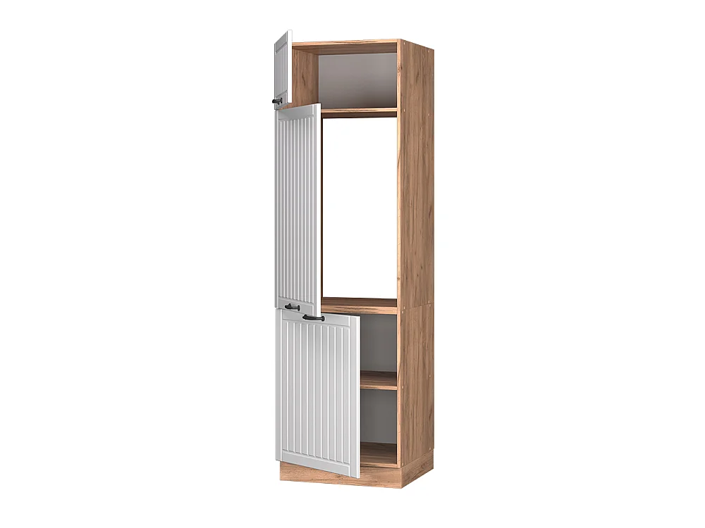 Fridge housing cabinet white country house 60x58.1x206.8 fame-line