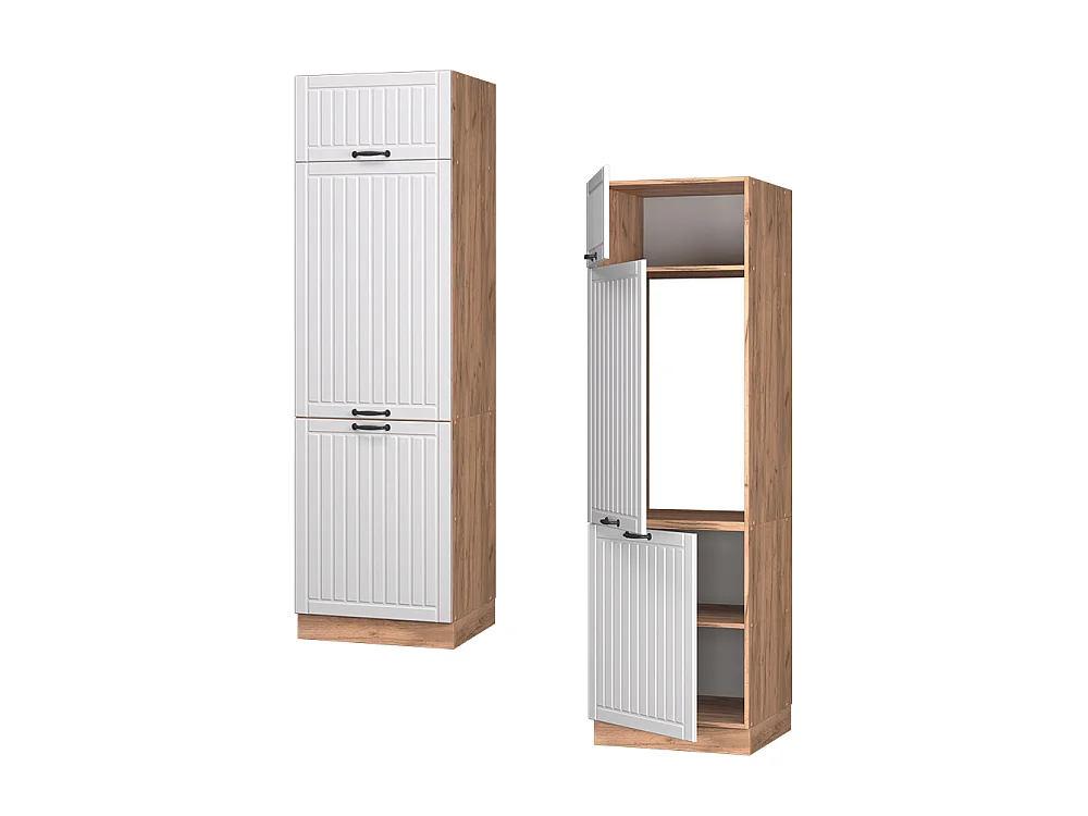 Fridge housing cabinet white country house 60x58.1x206.8 fame-line