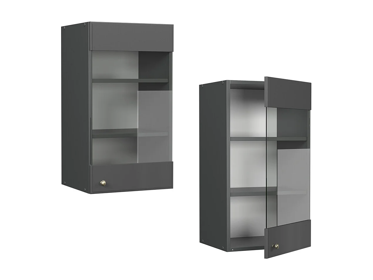 Armoire en verre anthrazit-gold landhaus 40x34.1x72 fame-line