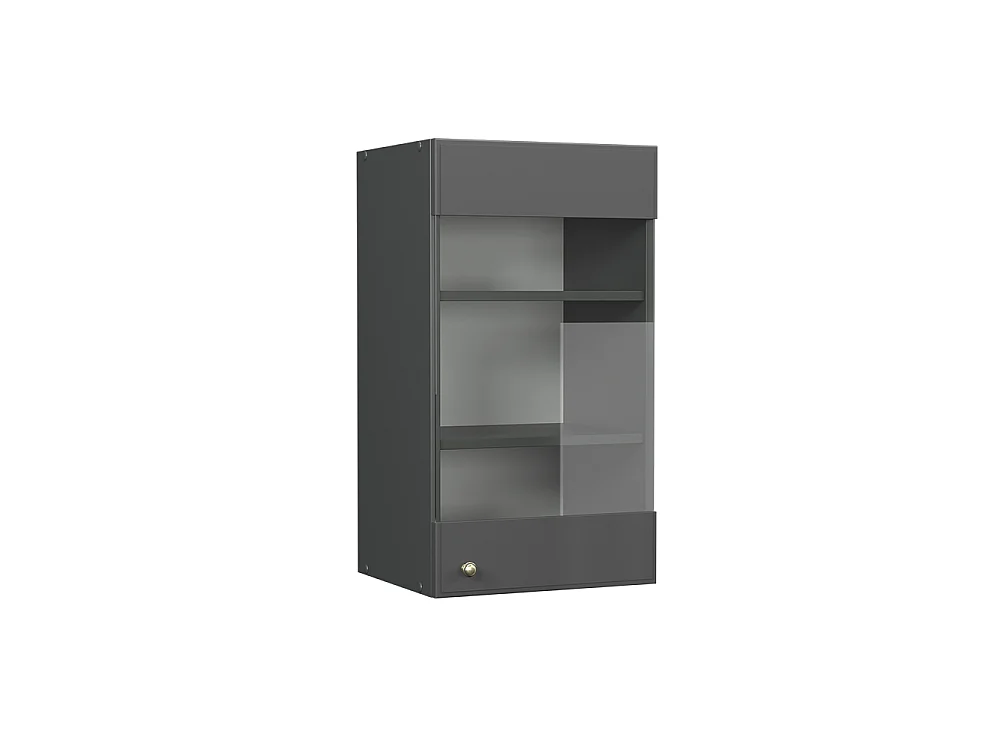 Køkkenskab med glas anthrazit-gold landhaus 40x34.1x72 fame-line