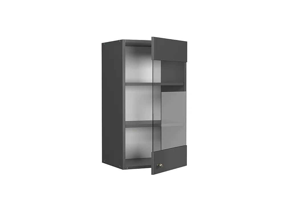 Køkkenskab med glas anthrazit-gold landhaus 40x34.1x72 fame-line