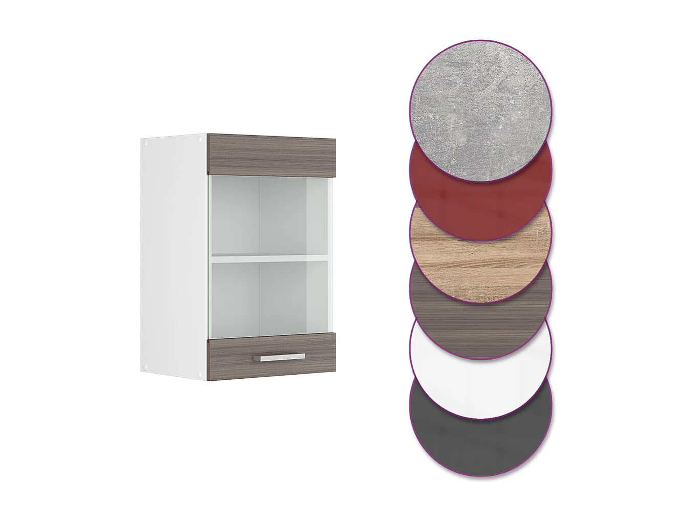 Armario de cocina con vidrio gris noble 40x31x60 r-line