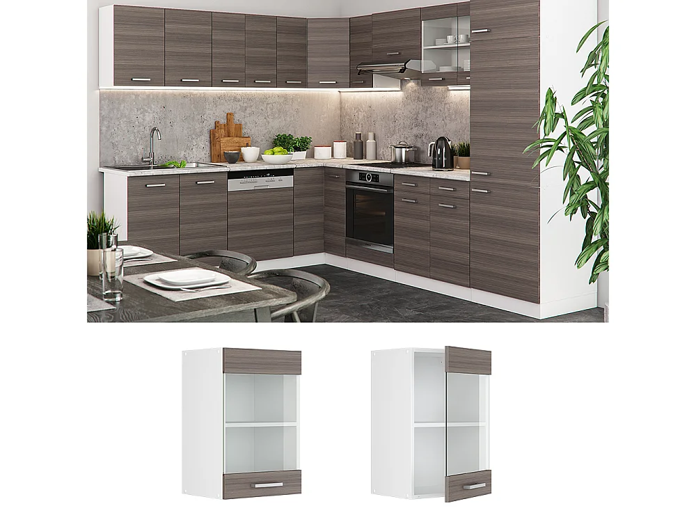 Armoire en verre gris noble 40x31x60 r-line