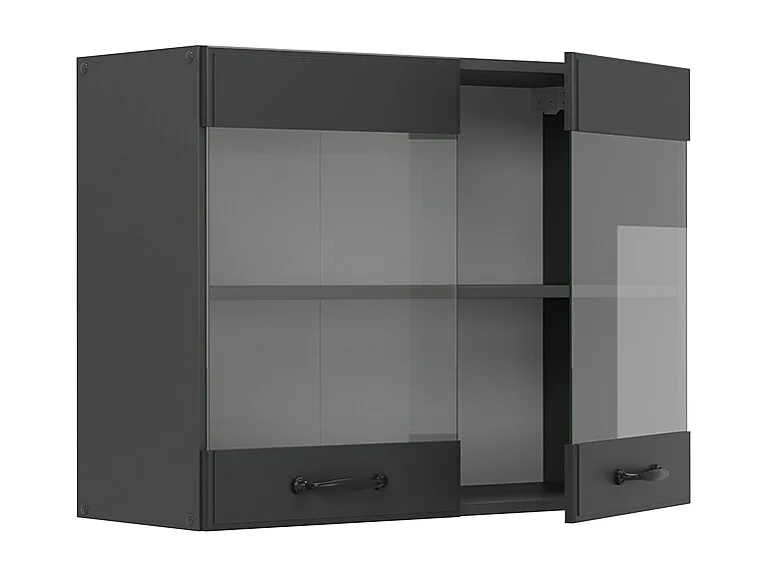Armario de cocina con vidrio antracita casa de campo 80x31x60 r-line