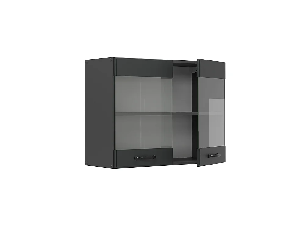 Armoire en verre anthracite campagne 80x31x60 r-line