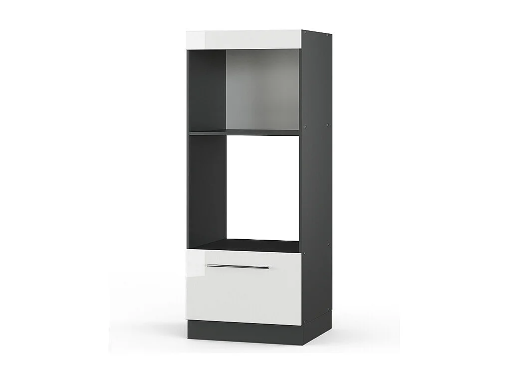 Szafka do mikrofalówki biały wysoki połysk 60x58.1x153.6 fame-line