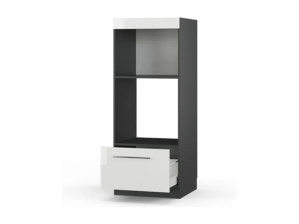 Armoire micro-ondes blanc haute brillance 60x58.1x153.6 fame-line