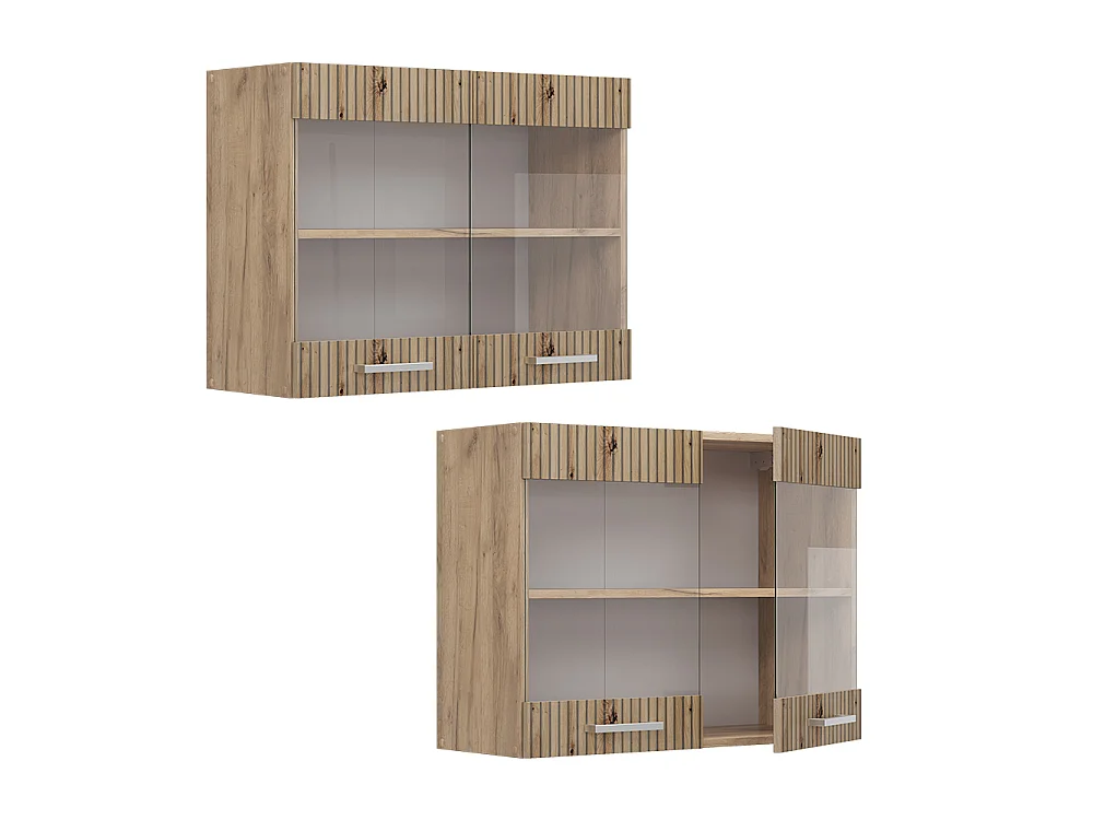 Glass kitchen cabinet artisan oak 80x31x60 r-line
