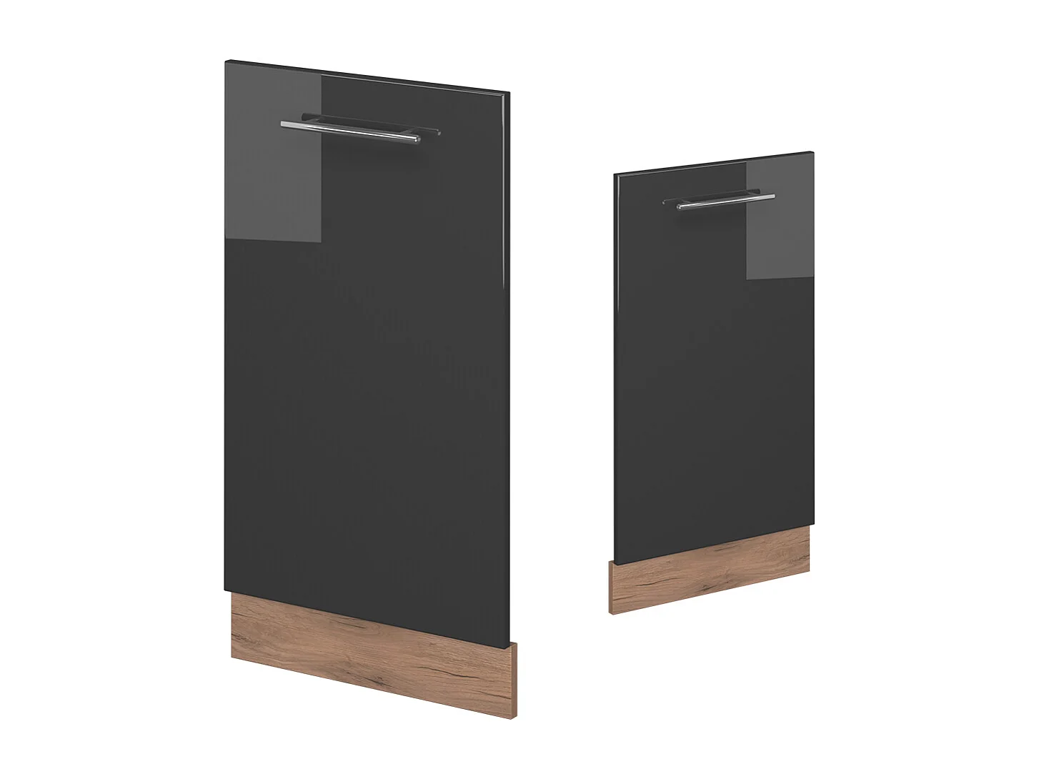 Façade de lave-vaisselle anthracite haute brillance 45x1.6x81.8 fame-line