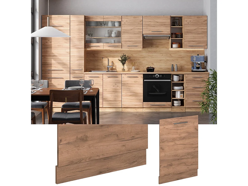 Dishwasher front panel gold power oak 60x1.6x81.8 fame-line