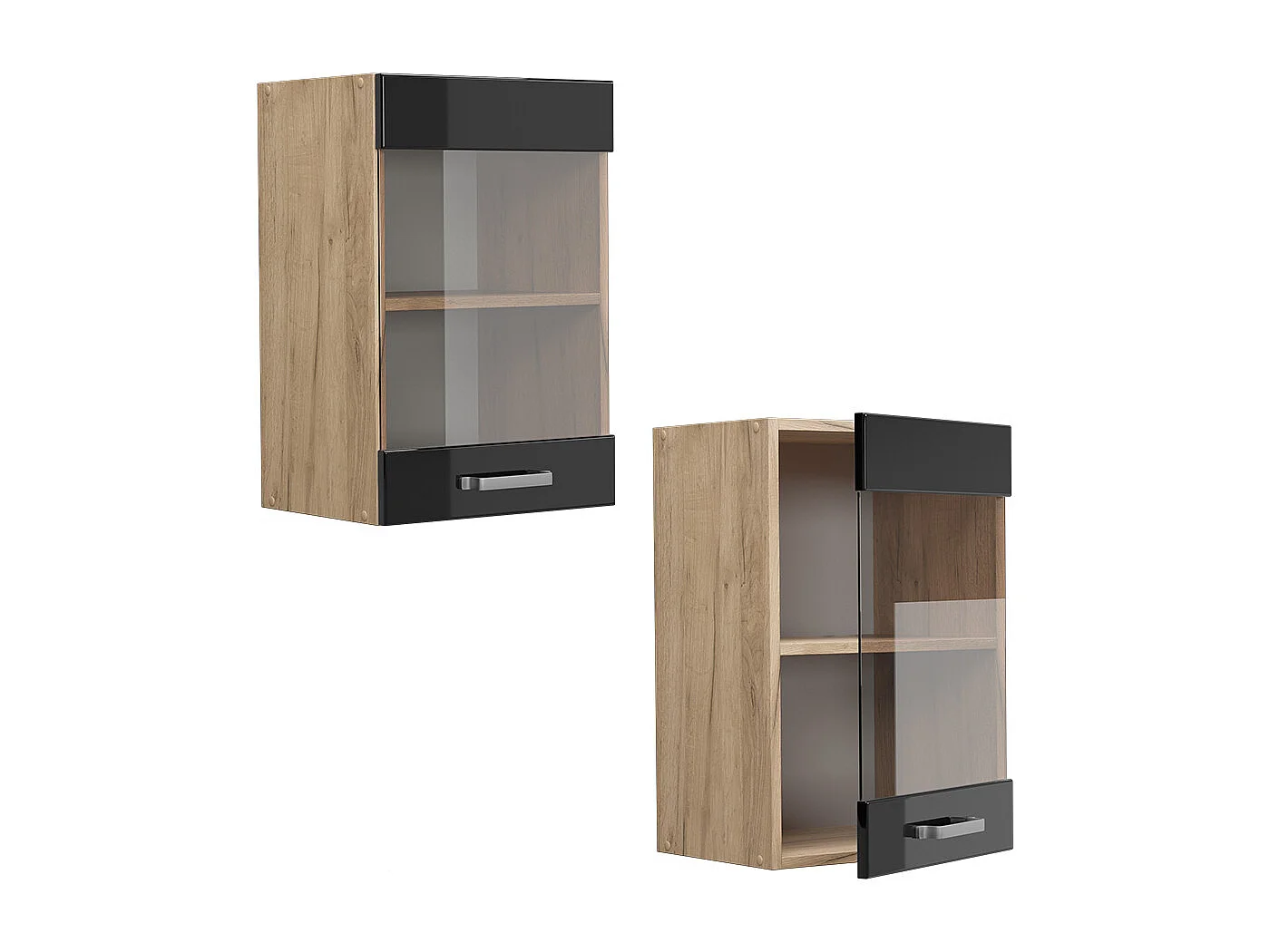 Armoire en verre noir haute brillance 40x31x60 r-line