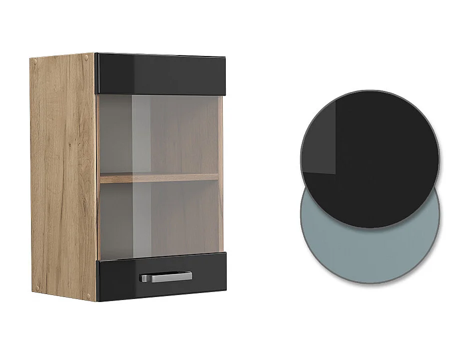 Armoire en verre noir haute brillance 40x31x60 r-line