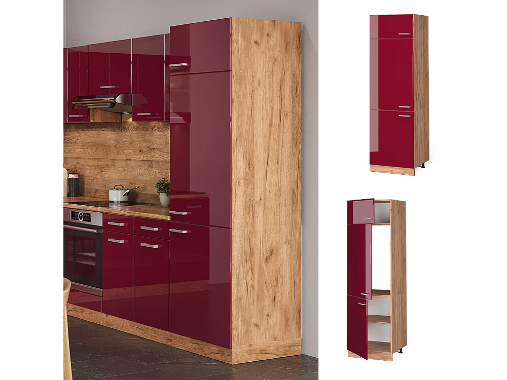 Armoire pour frigo rouge brillant 60x57.2x206.8 r-line