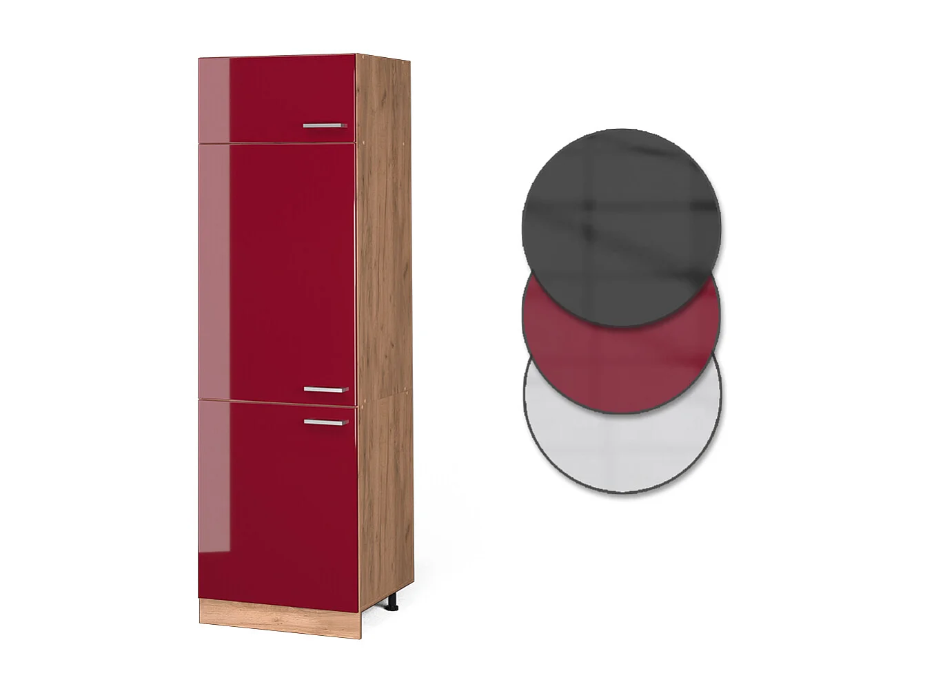 Armoire pour frigo rouge brillant 60x57.2x206.8 r-line