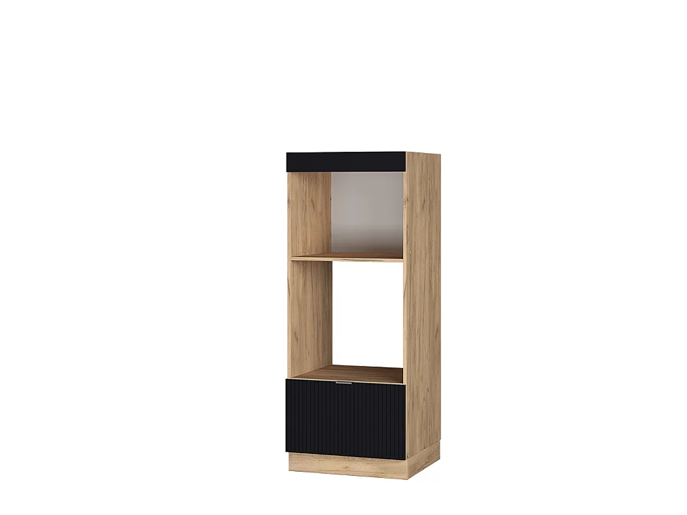 Mikrovågsskåp svart randig 60x58.1x153.6 fame-line