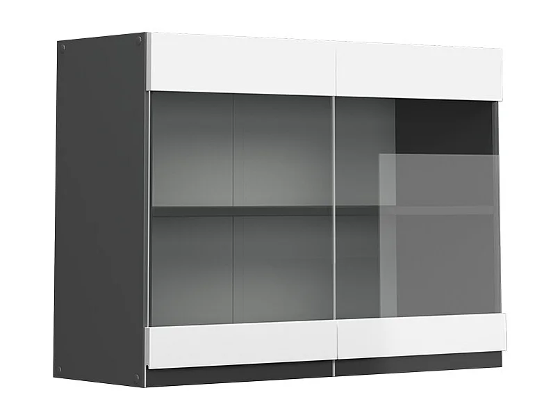 Armario de cocina con vidrio blanco 80x31x60 r-line