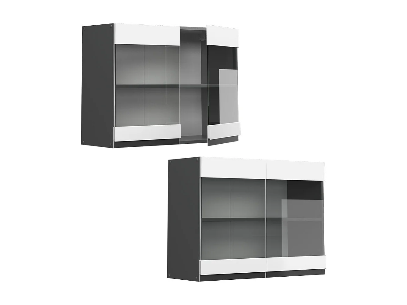 Armario de cocina con vidrio blanco 80x31x60 r-line