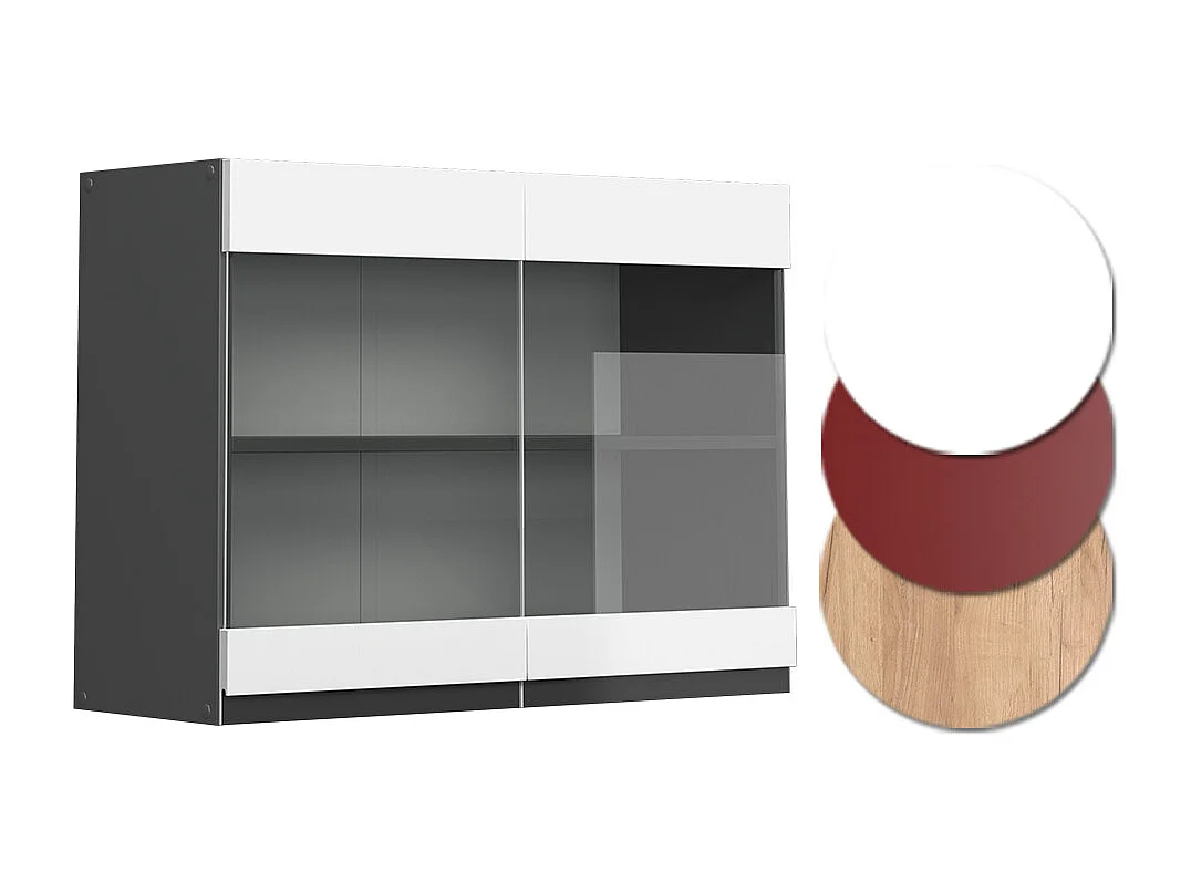 Armario de cocina con vidrio blanco 80x31x60 r-line