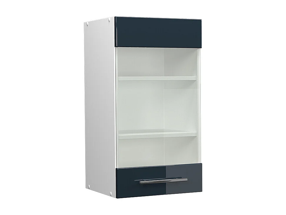 Armoire en verre bleu foncé brillant 40x34.1x72 fame-line