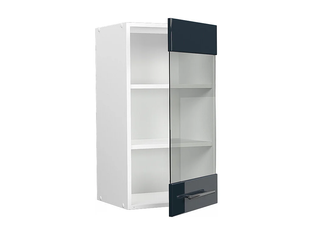 Armoire en verre bleu foncé brillant 40x34.1x72 fame-line