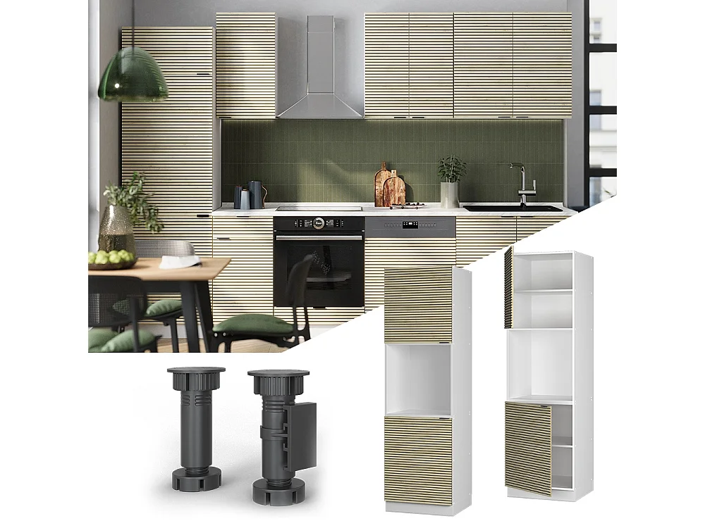 Armario para horno empotrado panel de roble 60x58x206.8 fame-line