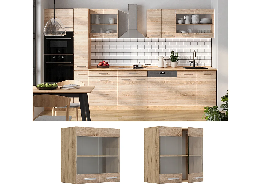 Glass kitchen cabinet sonoma 60x31x60 r-line