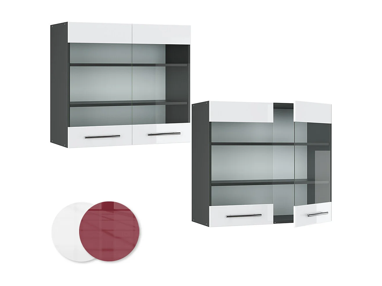 Armoire en verre blanc haute brillance 80x34.1x72 fame-line