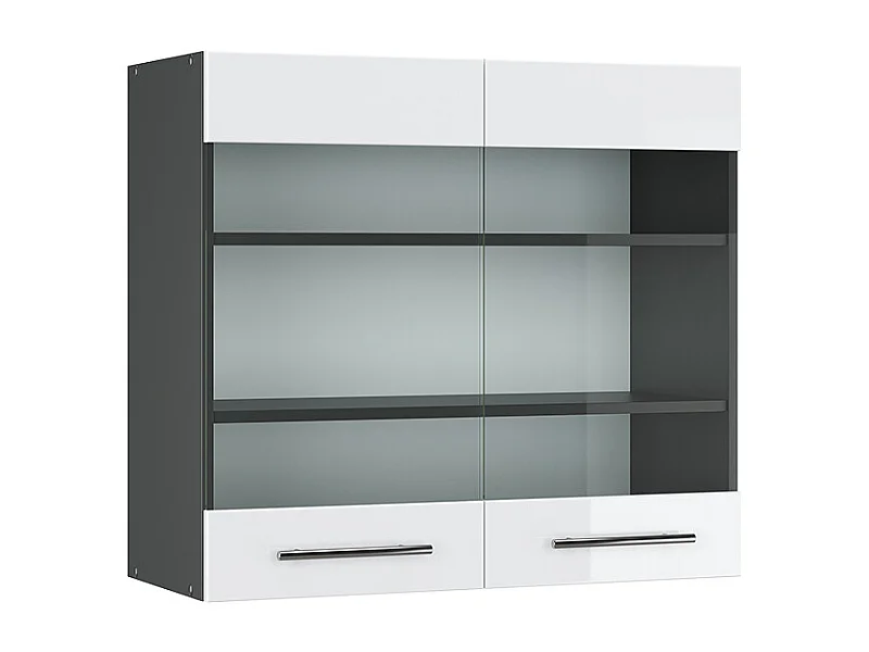 Küchenglasschrank weiß hochglanz 80x34.1x72 fame-line