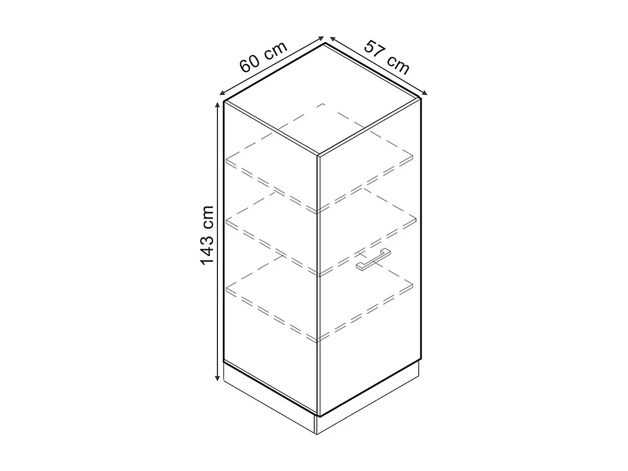 Armario para horno empotrado antracita alto brillo 60x57x143 r-line