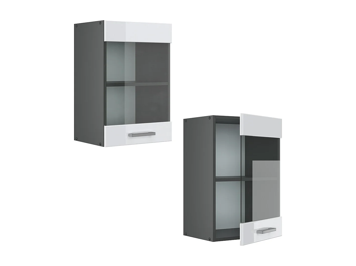 Armario de cocina con vidrio blanco alto brillo 40x31x60 r-line