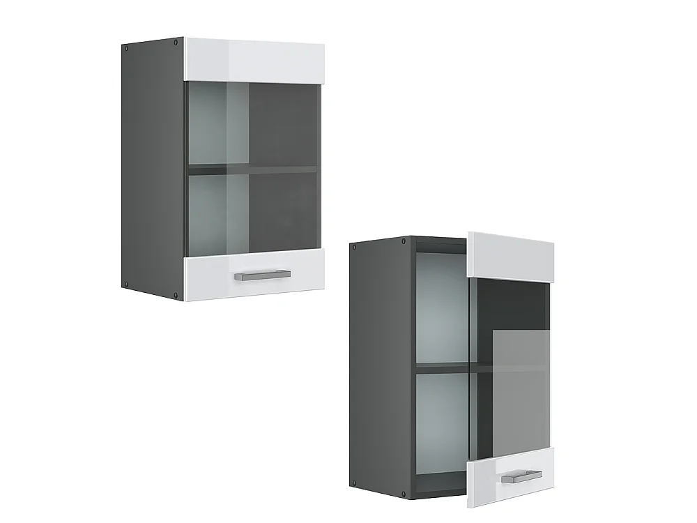 Glazen keukenkast wit hoogglans 40x31x60 r-line