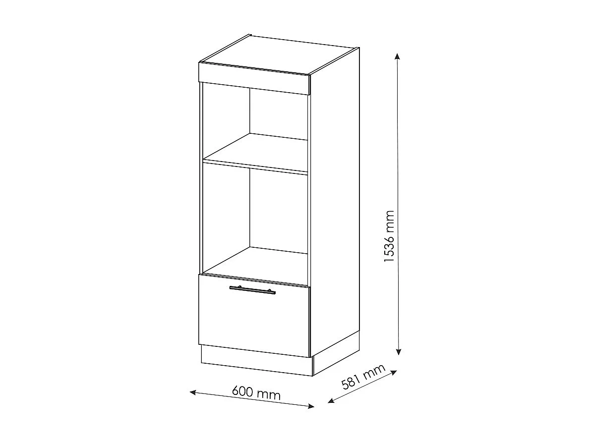 Armoire micro-ondes blanc campagne 60x58.1x153.6 fame-line