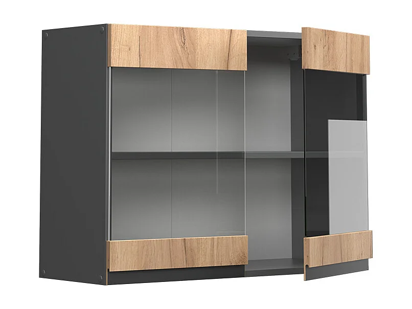 Armoire en verre chêne de force doré 80x31x60 r-line