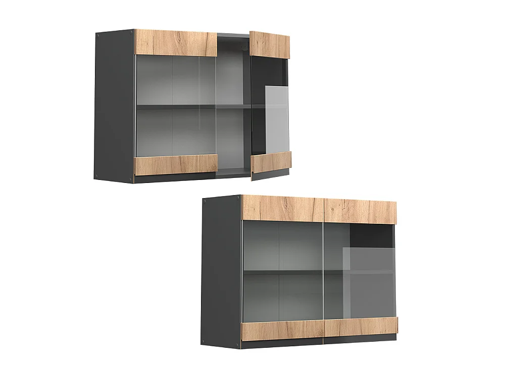 Köksglasskåp goldkraft ek 80x31x60 r-line