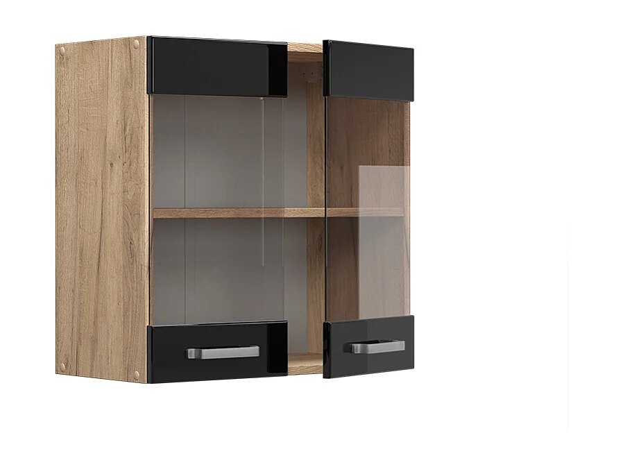 Armoire en verre noir haute brillance 60x31x60 r-line