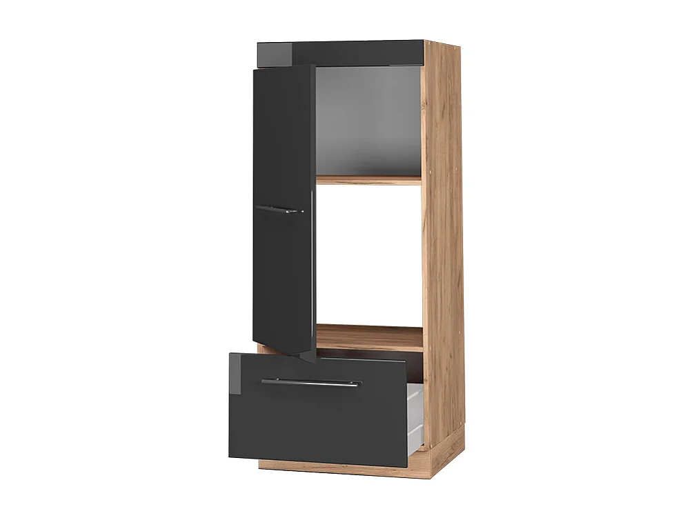 Armoire micro-ondes anthracite haute brillance 60x58.1x153.6 fame-line