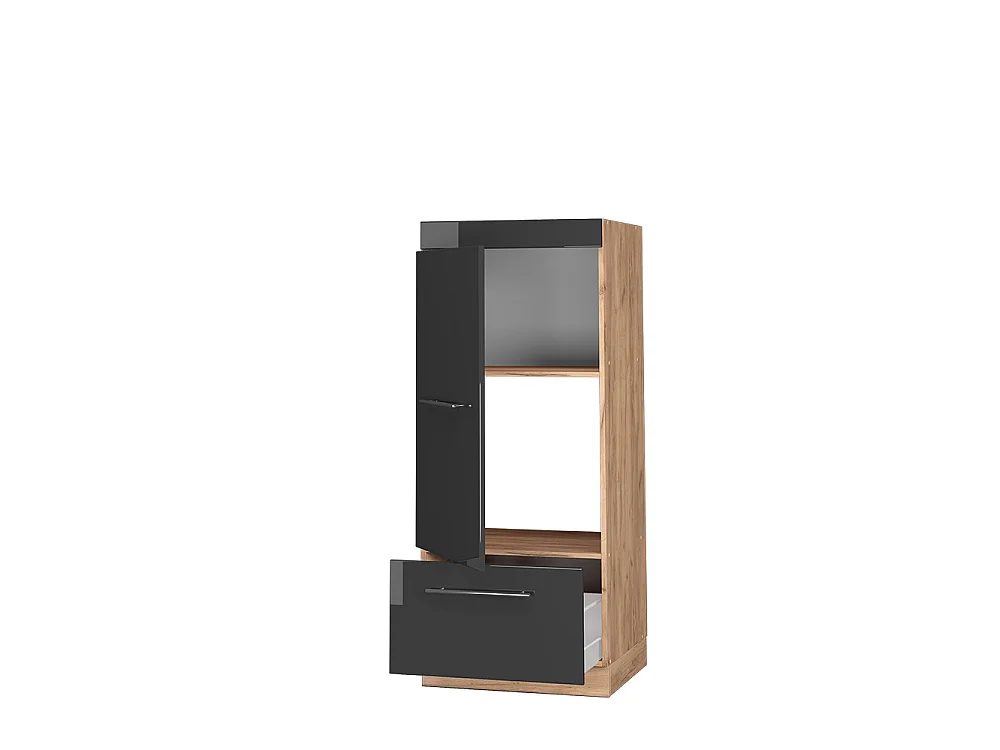Armario para microondas antracita alto brillo 60x58.1x153.6 fame-line
