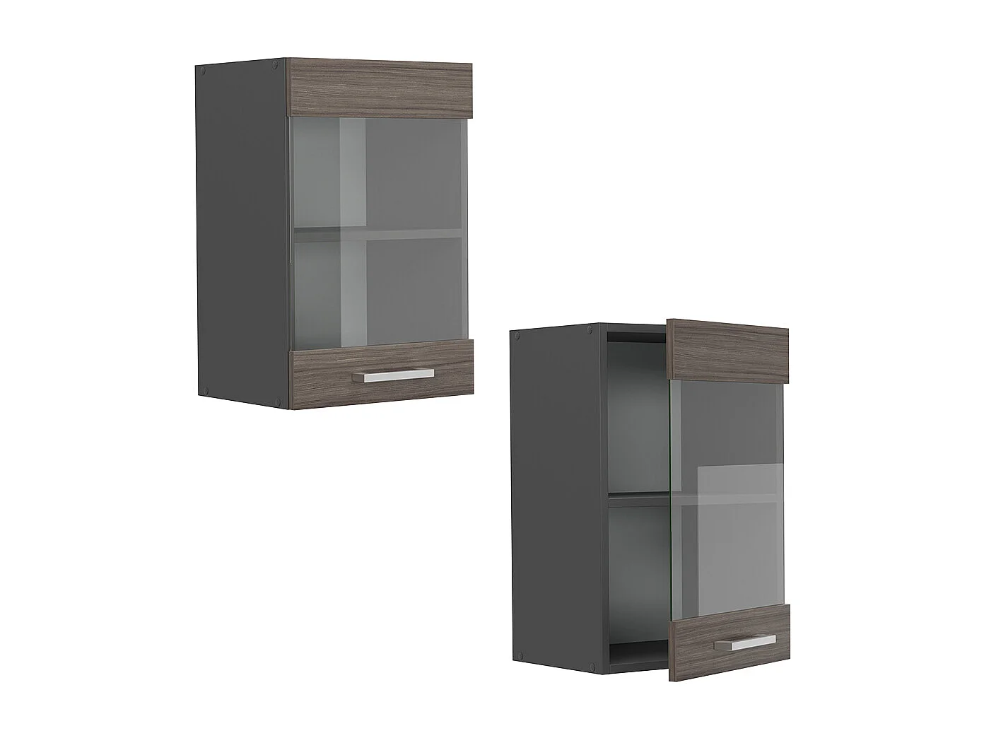 Armario de cocina con vidrio gris noble 40x31x60 r-line