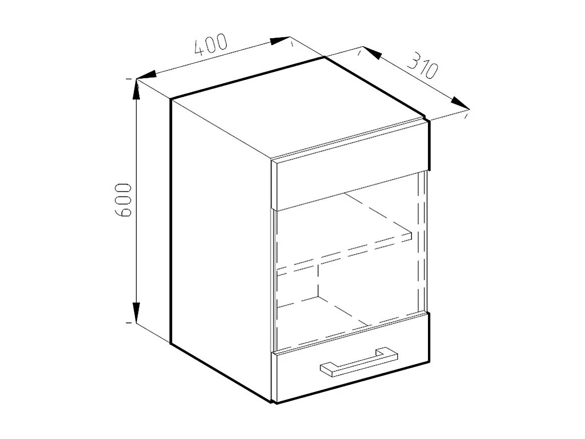 Armario de cocina con vidrio rojo 40x31x60 r-line