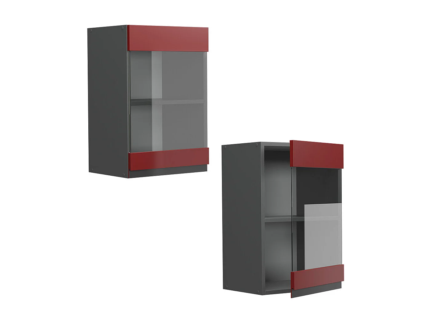 Armario de cocina con vidrio rojo 40x31x60 r-line