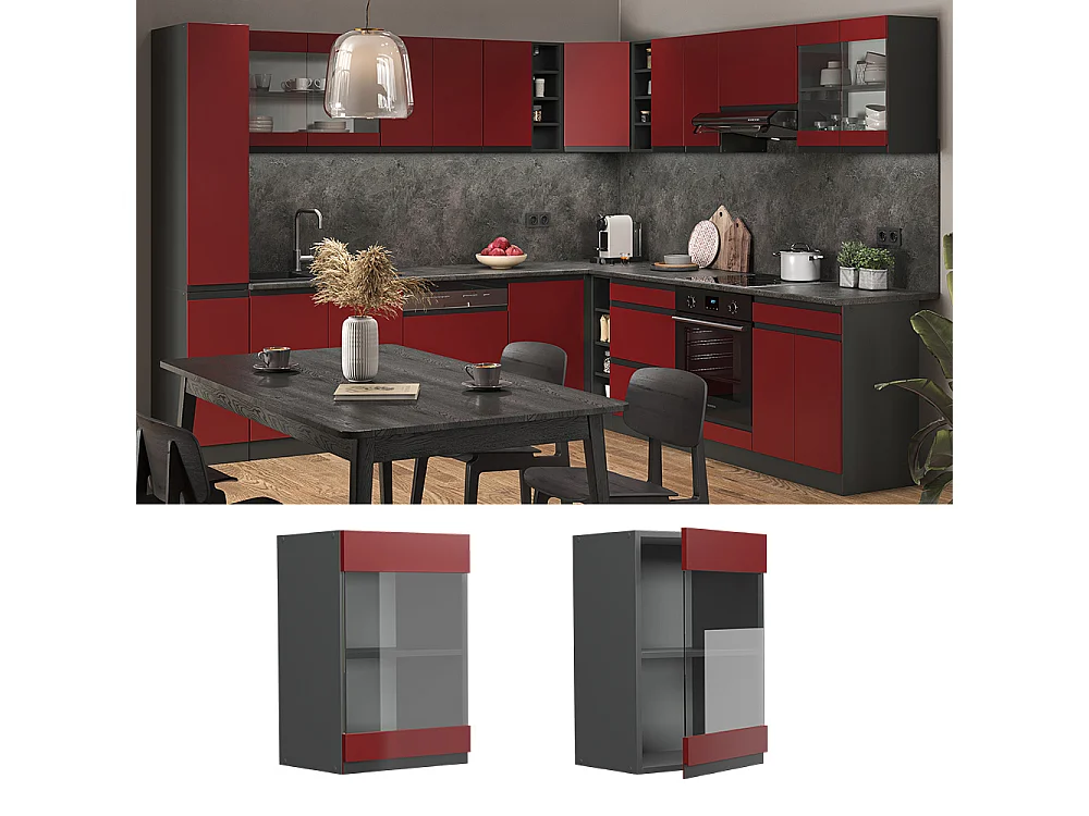 Armoire en verre rouge 40x31x60 r-line