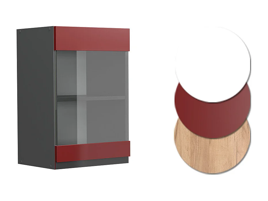 Armoire en verre rouge 40x31x60 r-line