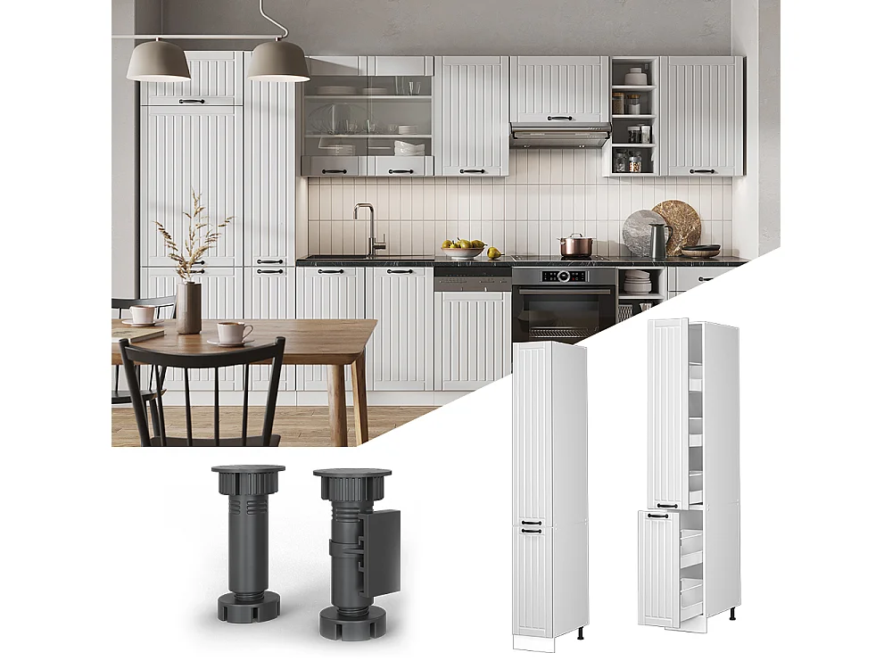 Meuble haute de cuisine blanc campagne 30x58x206.8 fame-line