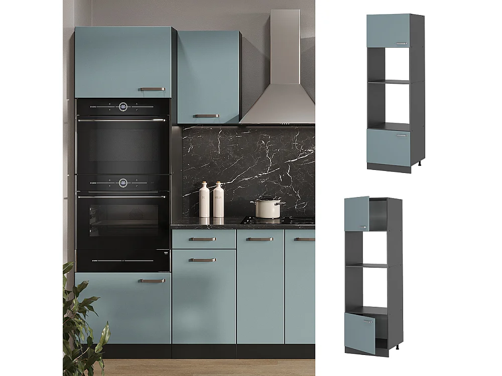 Armoire micro-ondes bleu-gris 60x57.2x206.8 r-line