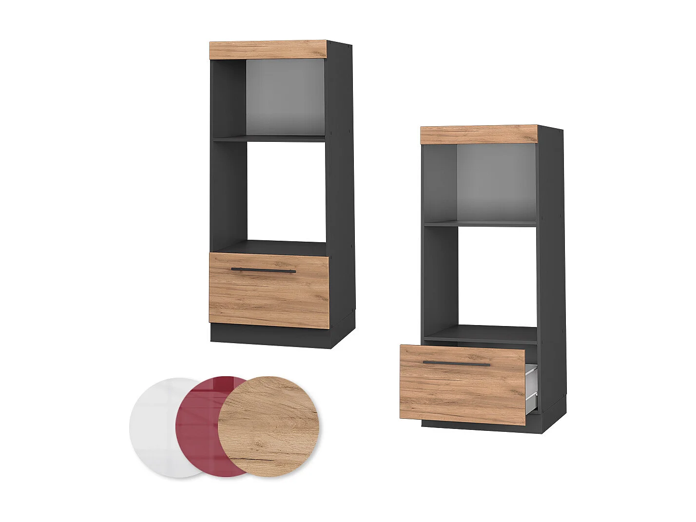 Armoire micro-ondes chêne de force doré 60x58.1x153.6 fame-line